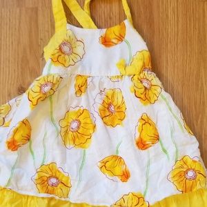 Yellow flower girls sun dress